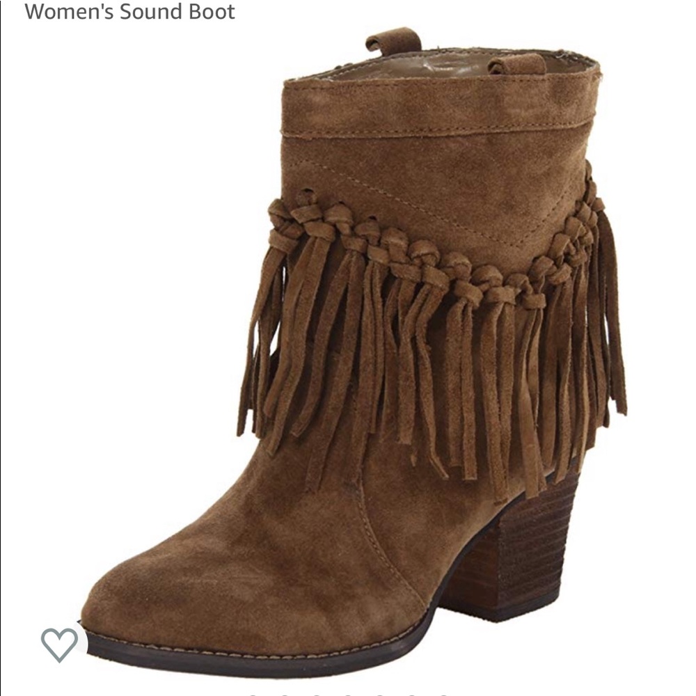 Sbicca fringe booties khaki in color in box!